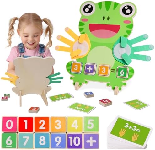 Preschool Learning Toys for Toddlers 3-5, Wooden Finger Counting Toys by ZJEFUNS
