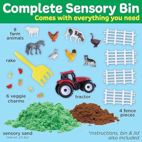 Creativity for Kids Sensory Bin: Farm | Calming, Screen-Free Play with Sand, Animals & Tools | Summer Activities for Toddlers | Back to School Fun (Ages 3+) - Image 3