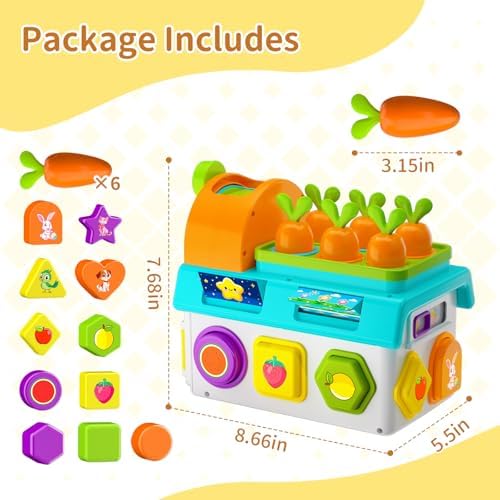 Montessori Toys for 1-2 Year Old Boys Girls, 1st First Birthday Gift for One Year Old, Baby 12-18 Month Educational Shape Matching Game w/ Lights & Sound, Fine Motor Learning Toys for Toddlers 1-3 - Image 6