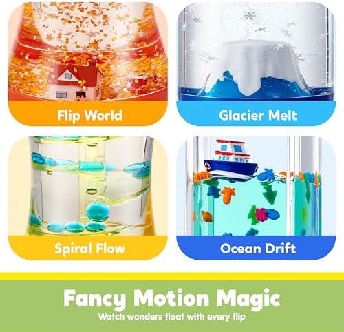 JOYIN 4-Pack Mini-World Fidget Tubes for Kids, Sensory Toys for Kids with Autism, Stress Relief Sensory Tubes, Preschool Toys for Kid, Toy for Autistic Kids 3-5, Birthday Gifts for Boys & Girls - Image 2