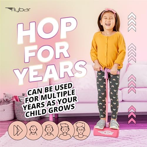 Flybar My First Foam Pogo Jumper for Kids Fun and Safe Pogo Stick for Toddlers, Durable Foam and Bungee Jumper for Ages 3 and up, Supports up to 250lbs (Pink) - Image 6
