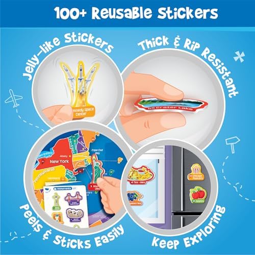 Imagimake Mapology USA Map Chart with Reuseable Stickers for Kids Ages 5+ - Image 4