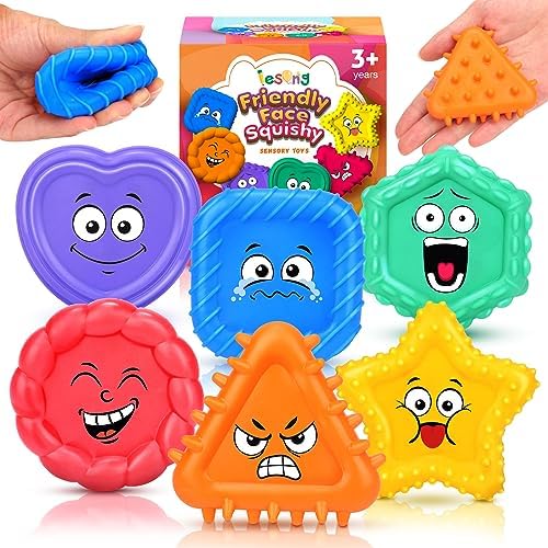 LESONG Sensory Toys Kids Toddlers-Social Emotional Feelings Toys Special Needs, Texture Shapes Learning Toy Preschool Fidget Classroom Must Haves, Calm Down Tools Autistic Children, Stocking Stuffers by LESONG