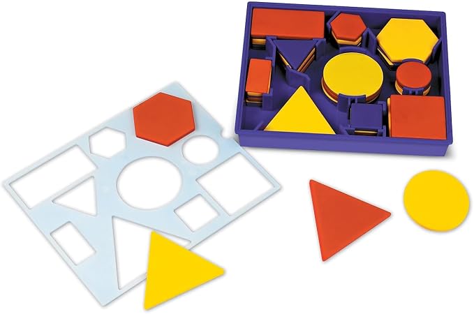Learning Resources Attribute Blocks Desk Set in Tray, Math Blocks, 60 Piece Set, Ages 5+ - Image 3