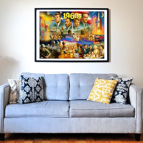 Think2Master 1960s 500 Pieces Very Large Pieces Jigsaw Puzzle: 13+, Teens, Adults & Seniors. Travel Back in Time with the Nostalgic Collage. Great Gift. Size: 26.8” X 18.9” - Image 4