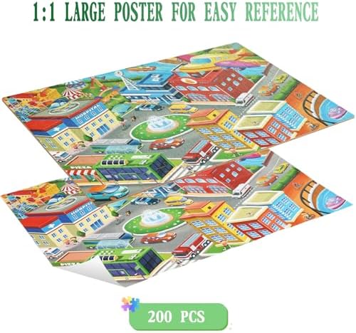 Jigsaw Puzzle Suitable for Children Aged 6-8. for Children Aged 8-10 - City Scenery 200-piece Jigsaw Puzzle. an Educational Toy Suitable for Boys - Image 3