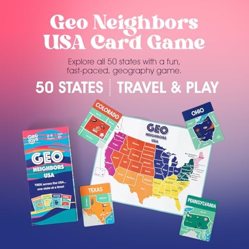 Geo Neighbors 50 States Card Game, Fun Learning Toys for Ages 6 and Up - Image 2