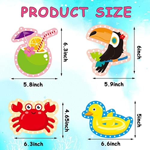Omlisca Summer Lacing Cards Sewing Kits for Kids 12 Pack Beach Theme Pool Party Decoration Double Sided Cardboard Lacing Playing Games for Boys Girls Preschool Home De - Image 4