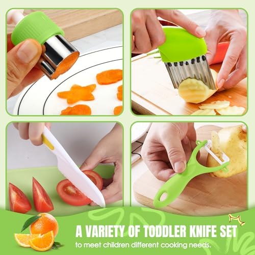 Suhctuptx Kids Real Cooking Set, Montessori Kitchen Toys for Toddlers, Kids Cooking & Baking Set with Storage Case Timer Kid Safe Knives Cutting Board, Toddler Birthday Gifts Toys for Girls Boys - Image 4