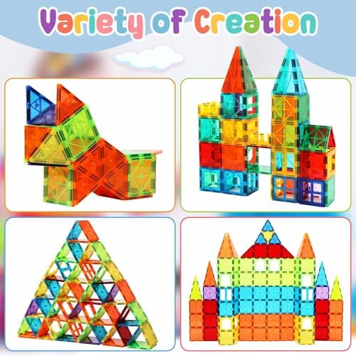 OugerToy 64 PCS Magnetic Building Tiles for Kids Ages 3-9 - Image 5