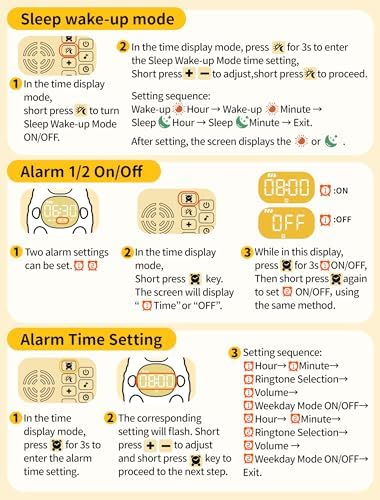 MASHI Sheep Kids Alarm Clock with Time to Wake Sleep Trainer White Noise - Image 2