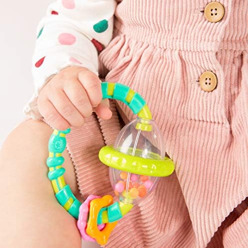 Bright Starts Grab & Spin Baby Rattle & BPA-Free Teether Toy, Ages 3 Months+ - Image 3