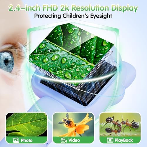 Microscope for Kids, Kids Microscope with Sample Slide, Educational Science Kit Toys for Birthday Gifts Toys for 3+ Year Old Girls, 32GB SD Card Include (Blue) - Image 2