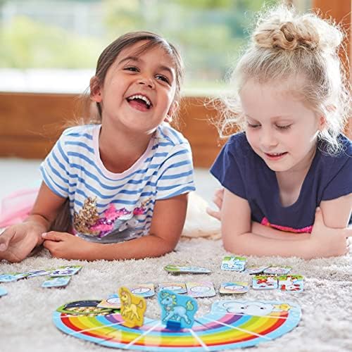 Orchard Toys Moose Games Rainbow Unicorns Game. Race Your Unicorns Over The Rainbow to a Pot of Gold in This Magical, Fun Color-Matching Game! Ages 3+ for 2-4 Players - Image 4