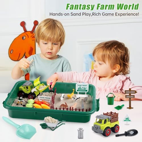 Aliex Farm Sensory Bin, Sensory Kits with Play Sand for Toddlers Ages 3-8 - Image 5