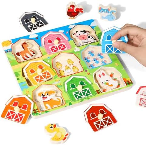 Toddler Wooden Puzzles Ages 1-3, Montessori Toys for 12+ Months Boys Girls - Image 2