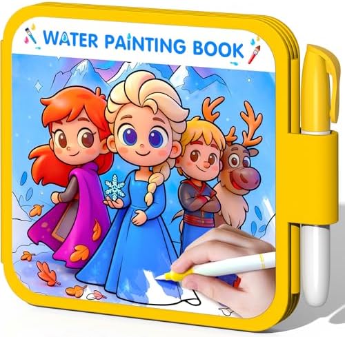ZHOC Reusable Water Painting Books for Kids – Magic Water Reveal Coloring Books with Water Pens (Ice World) No-Mess Coloring Book Fun Travel Activity for Ages 3 4 5 6 7 8 by ZHOC
