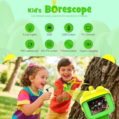 Kids Borescope Camera with Light - HD Snake Endoscope Toy for Nature Exploration, STEM Educational Outdoor Toys, Easter Basket Stuffers Spring Gifts for 5 6 7 8 Year Old Boys & Girls - Image 4