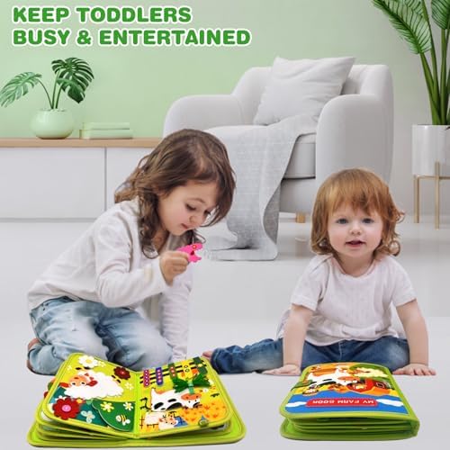 Busy Book for Toddlers, Montessori Toys Busy Board for Toddlers, Birthday Gifts for Boys & Girls, Quiet Activity Book with Life Skills, Cognition, Sorting - Autism Sensory busy book, Travel toys - Image 7