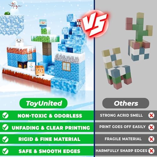 ToyUnited Magnetic Blocks - 100PCS Magnetic Building Blocks Glacier Castle, STEM Montessori Sensory Toys for Toddlers Kids Boys Girls Ages 3 4 5 6 7 8 9 10+ Holiday Birthday Gifts - Image 4