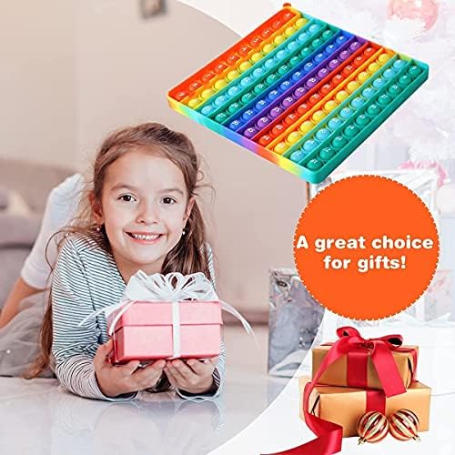 DK-SIMINA Large P0pp with Numbers, Rainbow Square Dimples Fidgett Ttoy 100 Bubble Math Toy Learning Tool for Teachers to Make Various Math Operations Poppers for Kids (1-100 Numbers) - Image 7