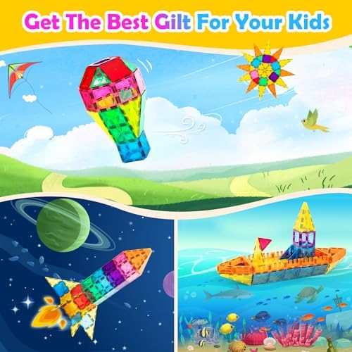 Anbalulu 134PCS Magnetic Building Tiles: Durable STEM Toys with Strong Magnets for Kids, Educational Building Blocks for Group Play Activities | Gift for Boys Girls 3+ (Pack of 6) - Image 6