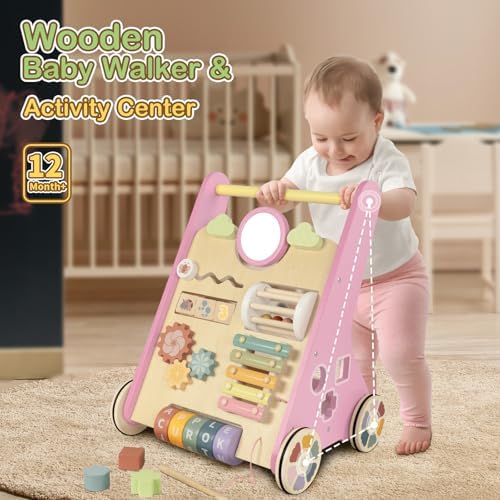 Bautia Wooden Baby Walker, Push Activity Toy for Babies 10-12 Months - Image 4