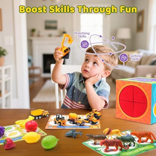 JoyCat Montessori Sensory Sorting Box with 48 Objects for Kids Ages 3-5 - Image 6