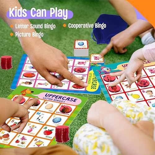 SpriteGru Alphabet Bingo Game, Uppercase/Lowercase/First Words Bingo Educational ABC Letter Learning Board Game for Kindergarten and Preschool Kids Aged 4+, Perfect for Classroom & At Home - Image 4