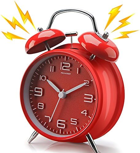 Peakeep 4 Inches Twin Bell Loud Alarm Clock for Heavy Sleepers - Image 3