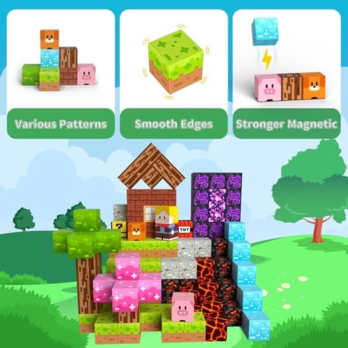 150PCS Magnetic Blocks Magnet Building Cubes Birthday Gifts for Kids - Image 5