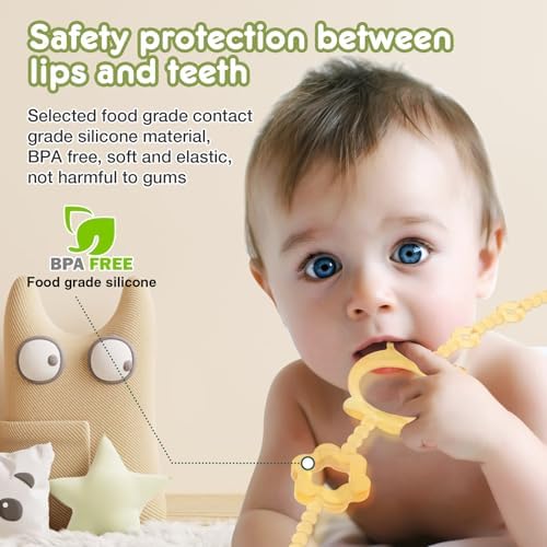 Toy Straps for Baby, 6pcs Adjustable Toy Holder for Stroller Accessories, Silicone Baby Tether Pacifier Clip, No Throw Baby Travel Essential Leash for High Chair, Car Seat, Baby Toy Clips - Image 3