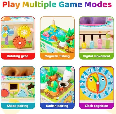 Montessori Baby Wooden Tissue Box Christmas Toy 6-in-1 Sensory Tissue Box Toy for Babies 36+ Months Developmental Toys for Babies, for 36+ Months - Image 2