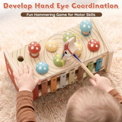 Lehoo Castle Montessori Pounding Toy with Xylophone for Toddler 1-2 - Image 3