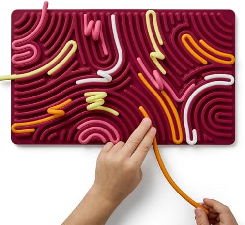 Pushpeel XL Sensory Activity Board – Expandable Silicone Fidget Toy for Stress, Anxiety, ADHD & Autism – Modular, Silent, No Mess - Berry by SensoryActivityBoard