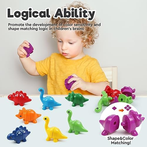 GKDOMS Montessori Matching Dinosaurs Snap and Pattern Match Learning Toy - Image 3