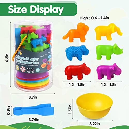 TSYAN Counting Toys Matching Game for Kids with Sorting Bowls Preschool Learning Educational Activities Toys Color Classification and Sensory Game Set Toddler Fine Motor Toys for Kid - Image 4