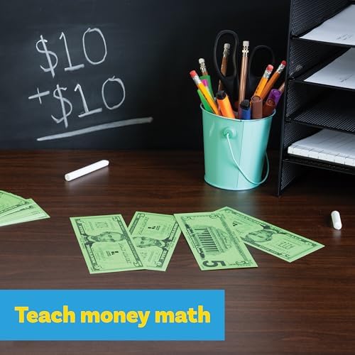 Learning Advantage Five Dollar Play Bills, Set of 100 Paper Bills - Image 4