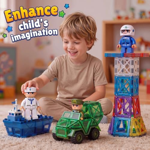 12 Pieces Large Magnetic People Figures for Kids Compatible with Lego - Image 3