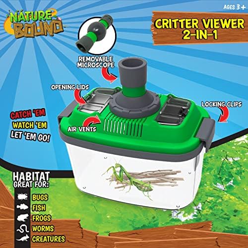 Nature Bound 2-in-1 Habitat with Microscope for Insects and Other Critters, Includes Lid and Removable Portable Microscope - Image 3