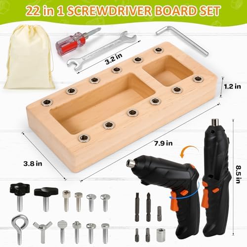 Montessori Screwdriver Board Set, Kids Screwdriver Toy Set Busy Board 3+ - Image 7