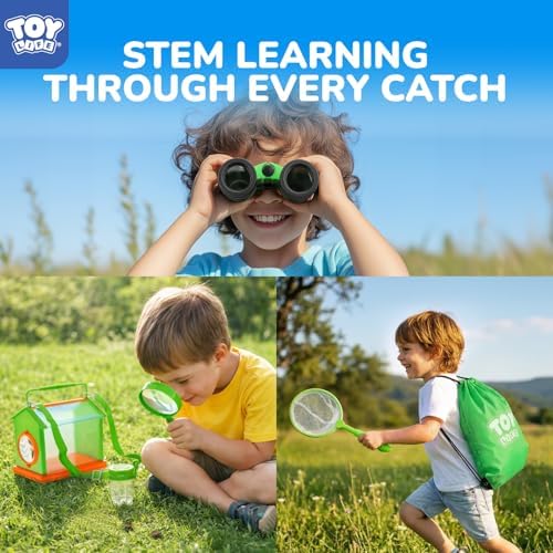 TOY Life Bug Catcher for Kids, Bug Catching Kit Kids Explorer Kit with Bug Net, Catching Tool, Tweezers, Magnifying Glass, Binoculars, Insect Catcher, Educational Outdoor Toys Kid Adventure Set - Image 4