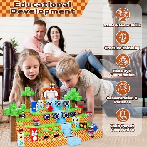 ToyUnited Magnetic Blocks, 100PCS Magnetic Building Blocks, STEM Building Game Montessori Sensory Toys for Kids Boys Girls Ages 3 4 5 6 7 8 9 10+ Holiday Birthday Gifts - Image 6