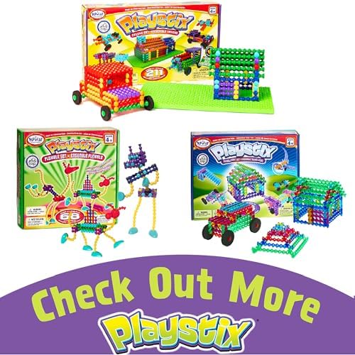 POPULAR PLAYTHINGS Playstix Vehicle Set, 130 Piece, Building Sticks Kit - Image 6