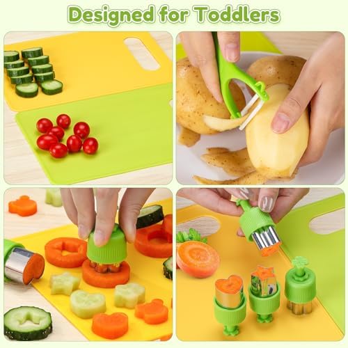 OLANRUN Kids Knife Set for Real Cooking - 13PCS Toddler Knives Cooking Sets - Kitchen Tools Montessori Toys for Kids Toddler 3 4 5 6 7 8 9 10 11 12 Year Old - Birthday Christmas Stocking Stuffer Gifts - Image 5