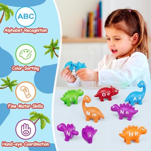 Kasfalci 26 PCS Dinosaur Alphabet Learning Educational Toys for Kids 3-5 - Image 5