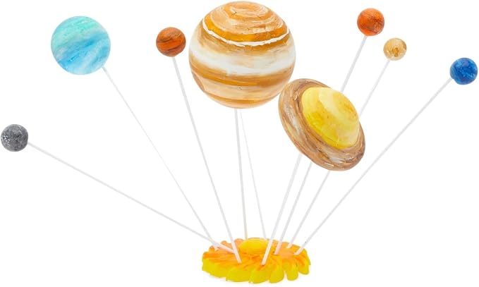 12-Piece 3D Solar System Model Kit - 12 Pcs White Foam Balls & Dowels - DIY Solar System Project & Kids Toys - Foam Planets to Paint & Painting Kit for Science Coloring Fun for Kids - Image 4