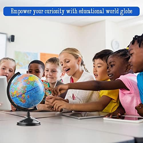 World Globe for Kids Learning - 6 inch Interactive Earth Globe with Stand for Children Students Educational Geography, Spinning World Globes Map Decorative Kids Room Classroom, Desk, Office, Home - Image 5