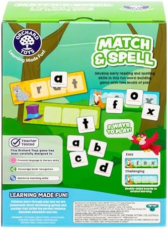 Orchard Toys Match & Spell Game - New Art, Develop Your Children's Early Reading and Spelling Skills in This Updated, Fun Word-Building, 2 Ways to Play, for Ages 4+, Single or Multiplayer - Image 4
