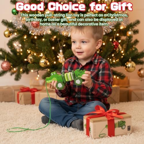 Baby Toys Car,Wooden Pull Along Toy for Toddlers 1 2 3 Year Olds - Image 6
